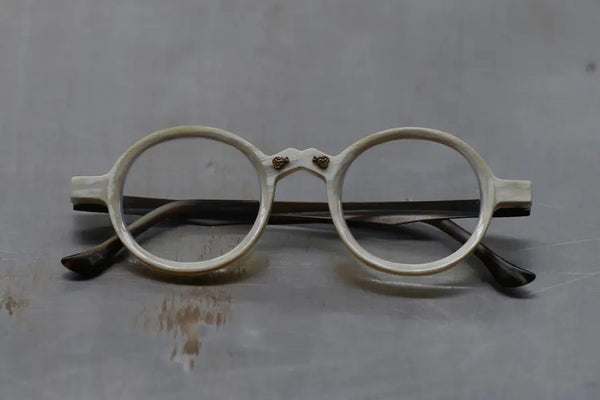 Rigards natural buffalo horn wire cut silver inlaid high degree handmade glasses RG0130SE series collection RG-RG0130SE-DLS marble color transparent